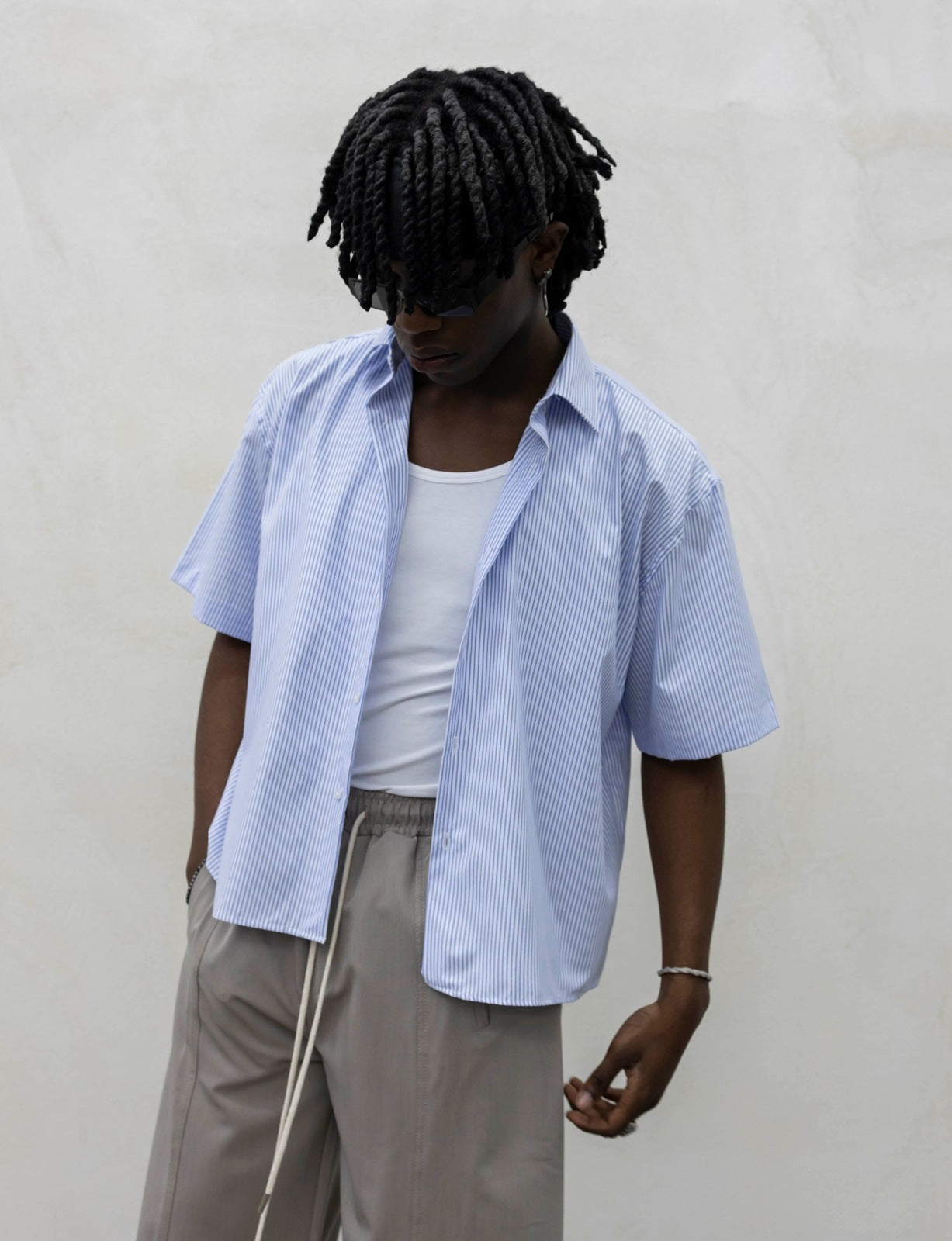 Camicia crop sartoriale azul tokyo