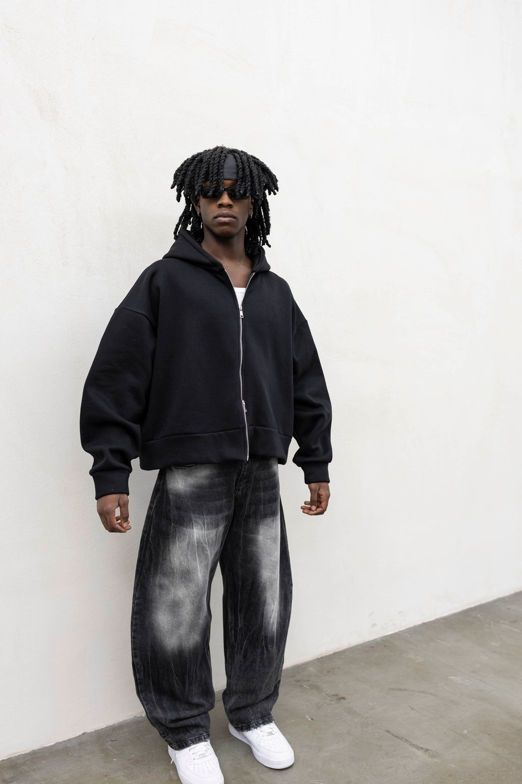 Felpa box zip black present day