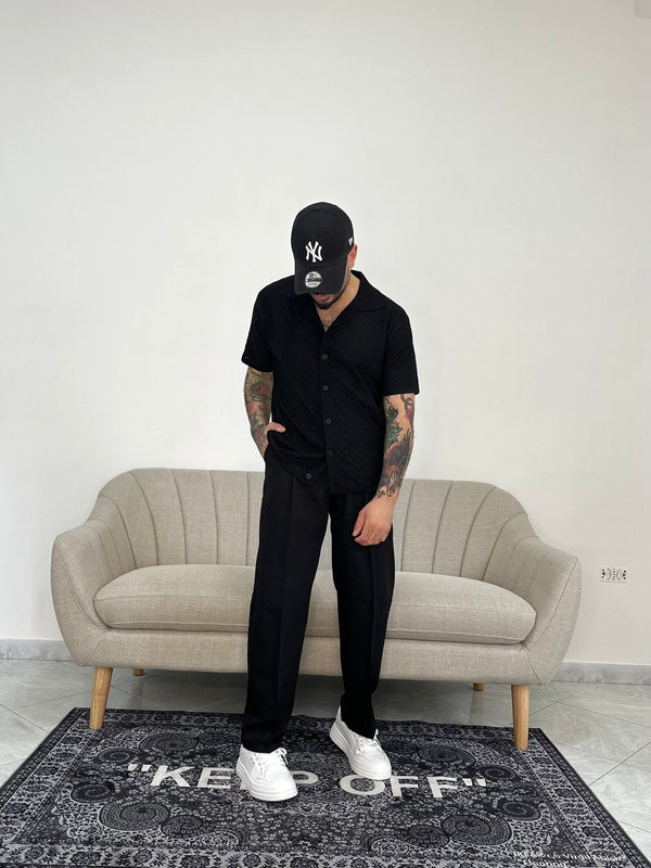 Polo full buttons black