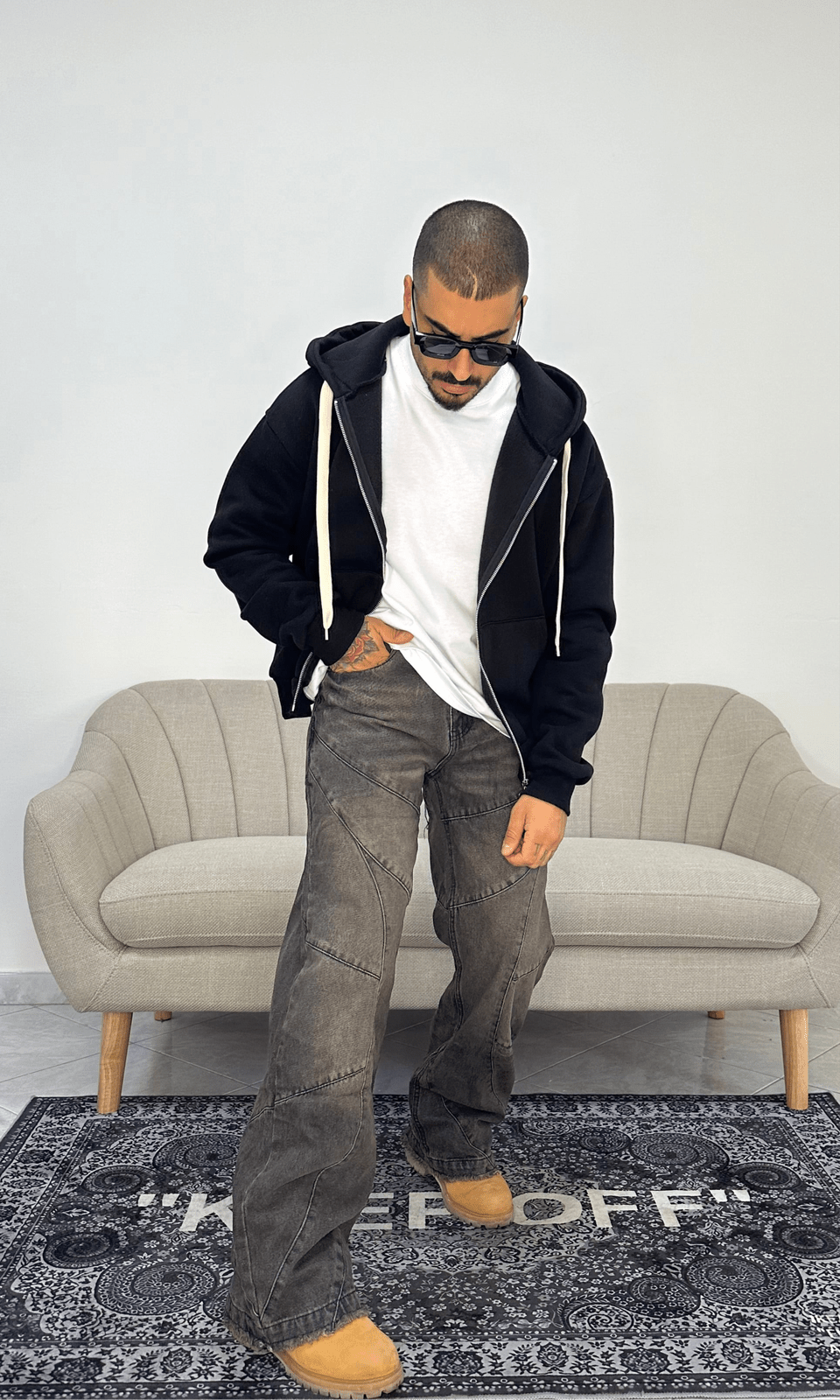 Denim flare abstact bronze