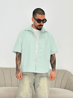 Camicia half sleeve green