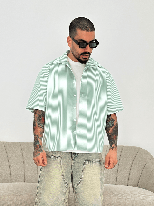 Camicia half sleeve green