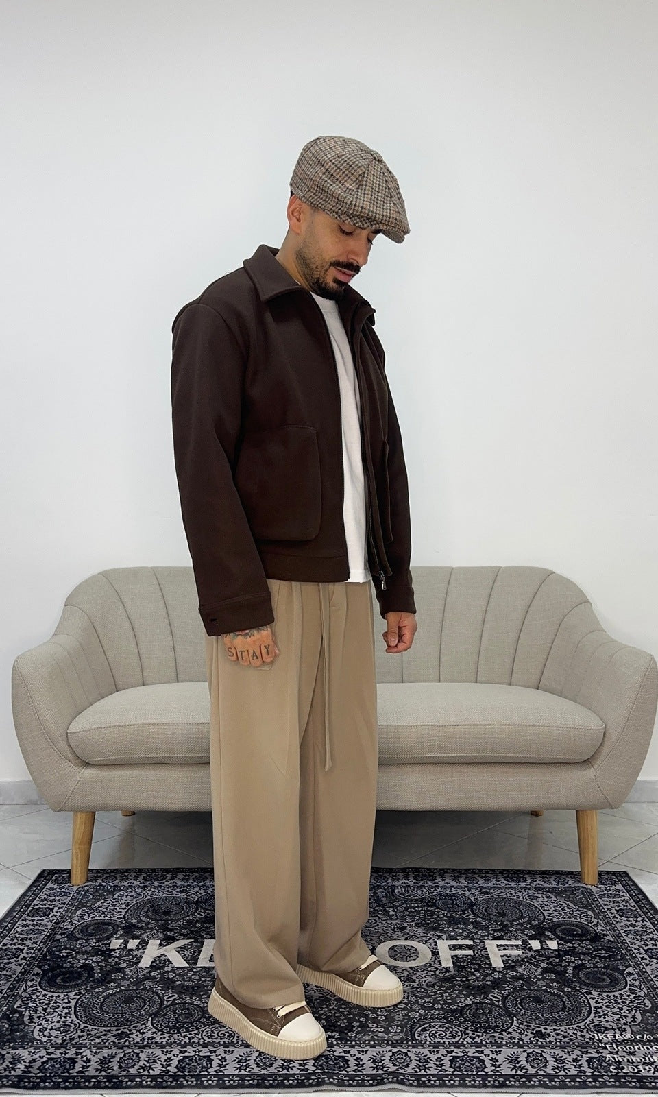 jacket in panno marrone