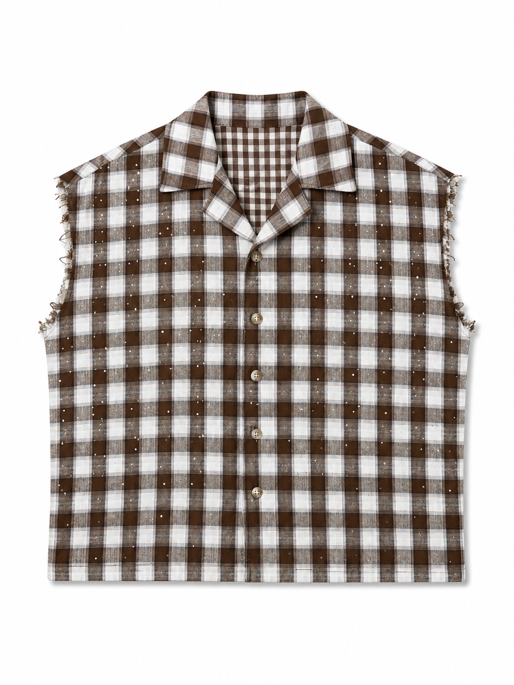 Camicia smanicata strass moka