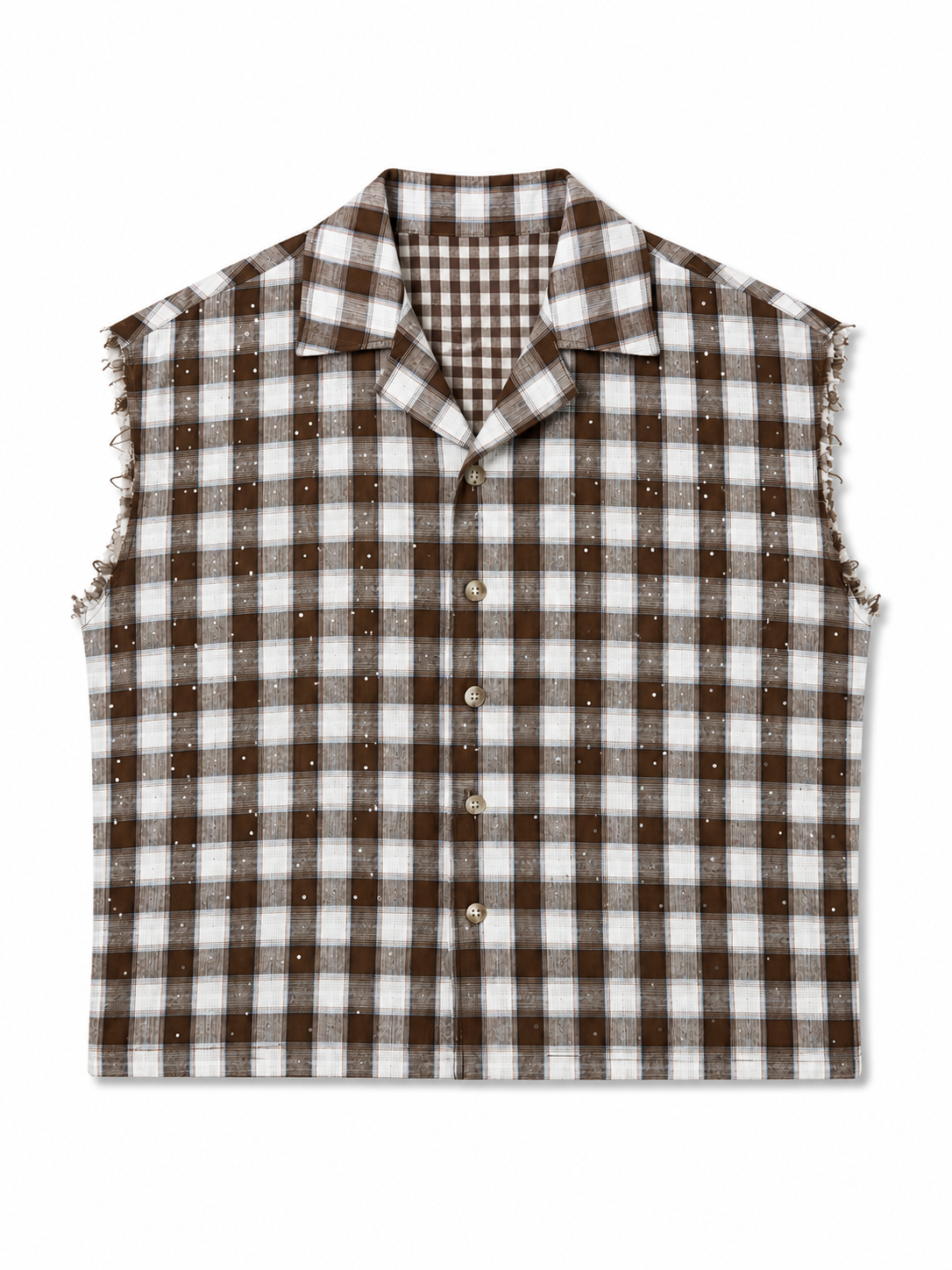 Camicia smanicata strass moka