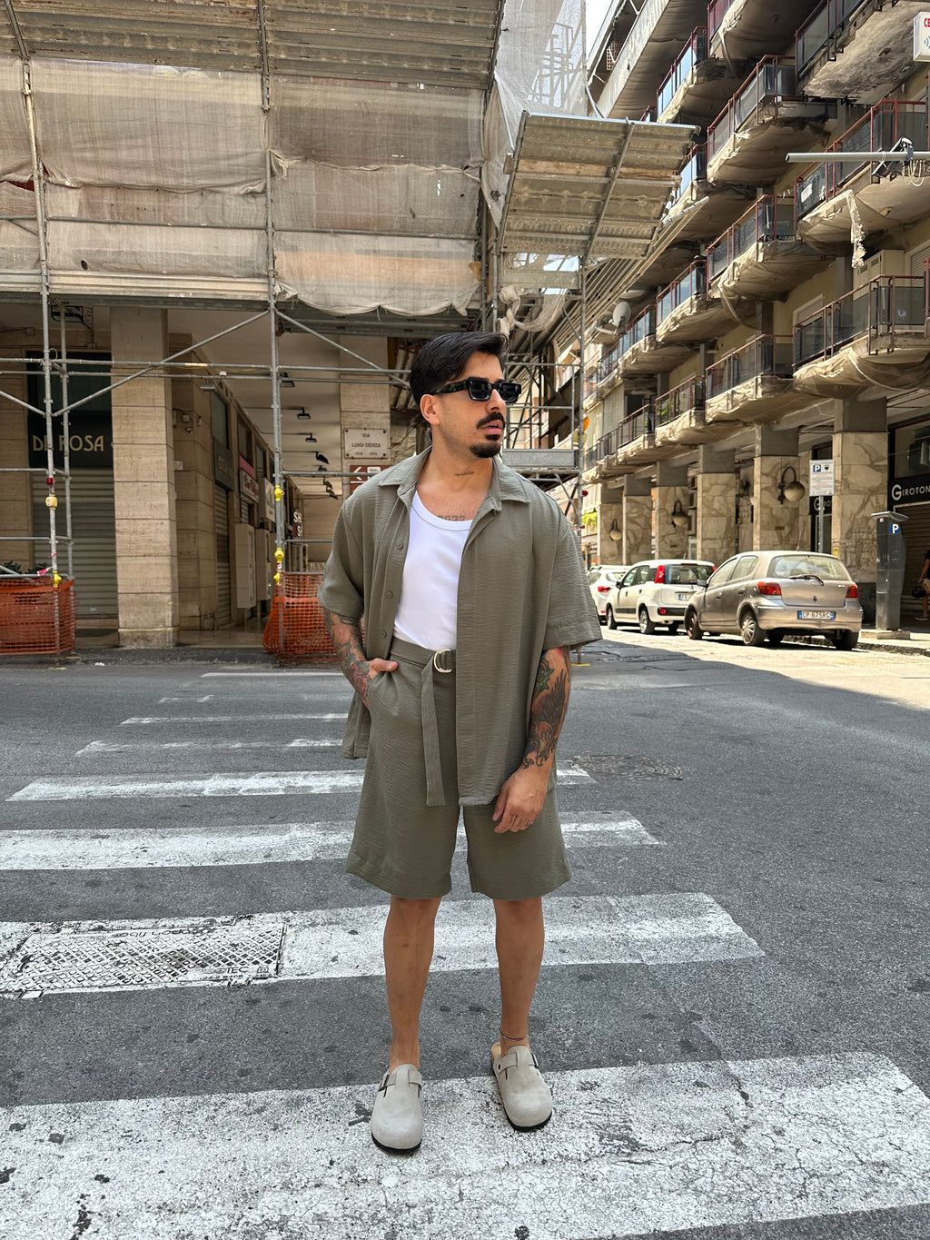 Coord Lino Panarea military green Tokyo