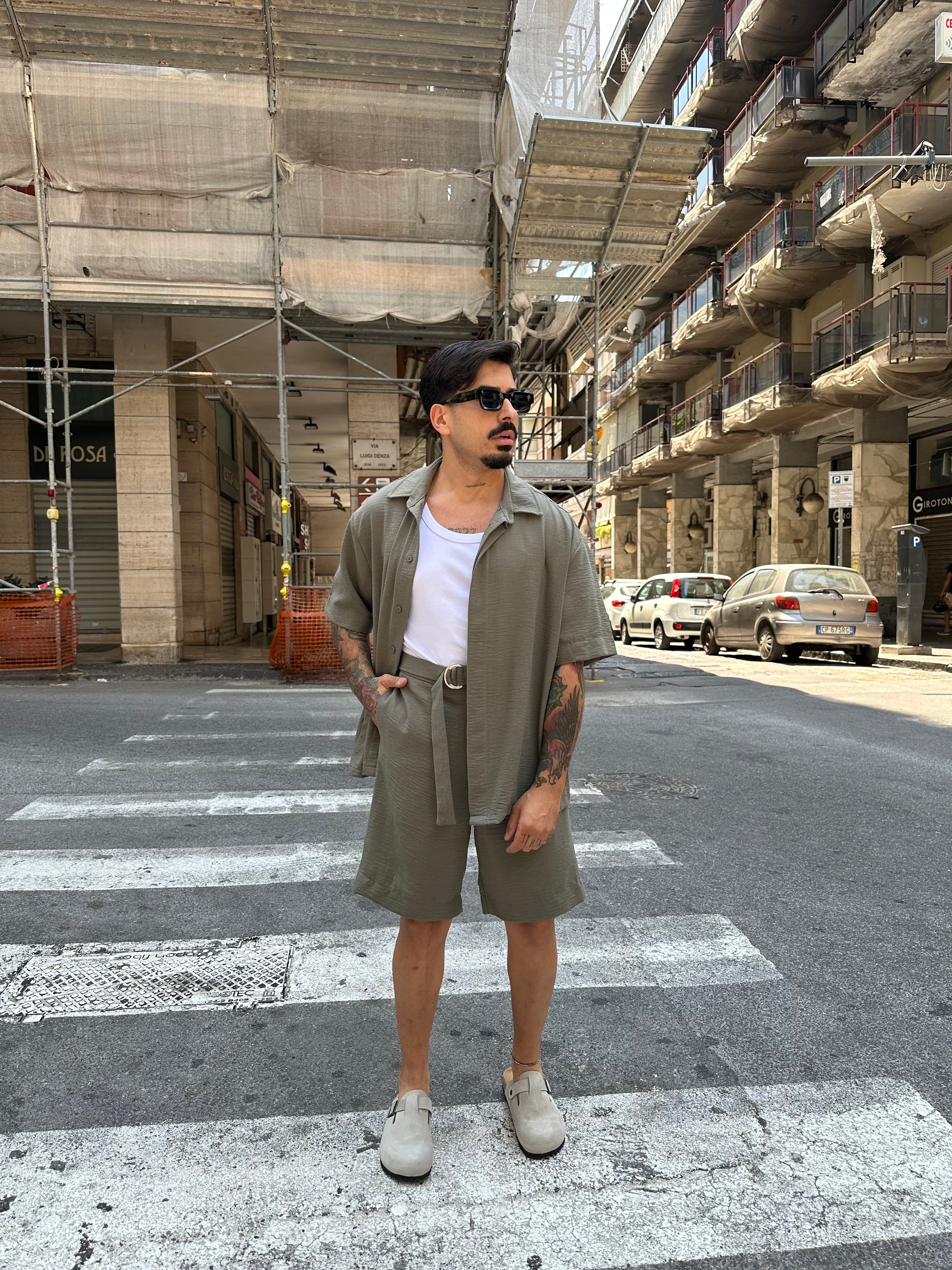 Coord Lino Panarea military green Tokyo