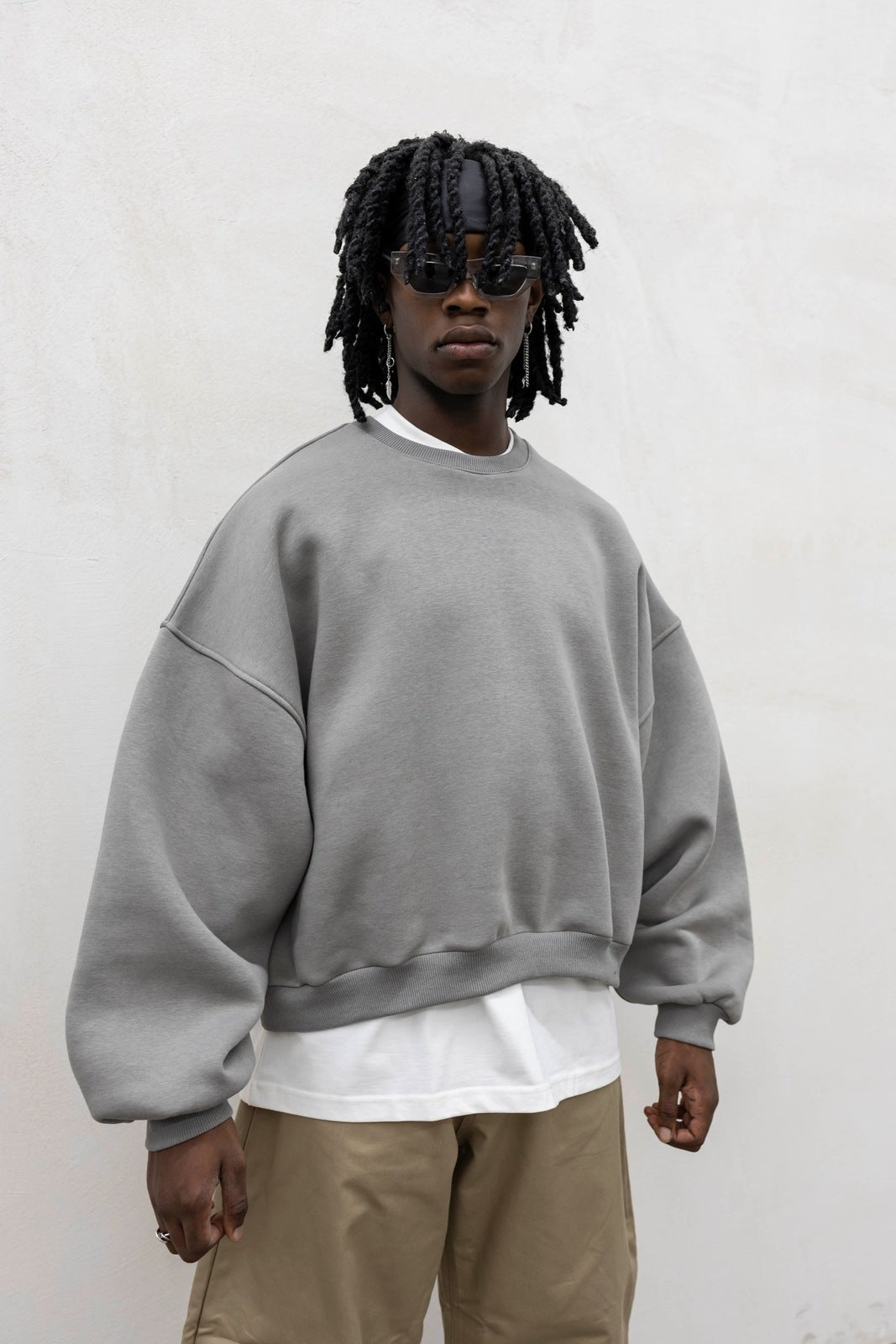 Hoodie japan girocollo grigio ferro present day