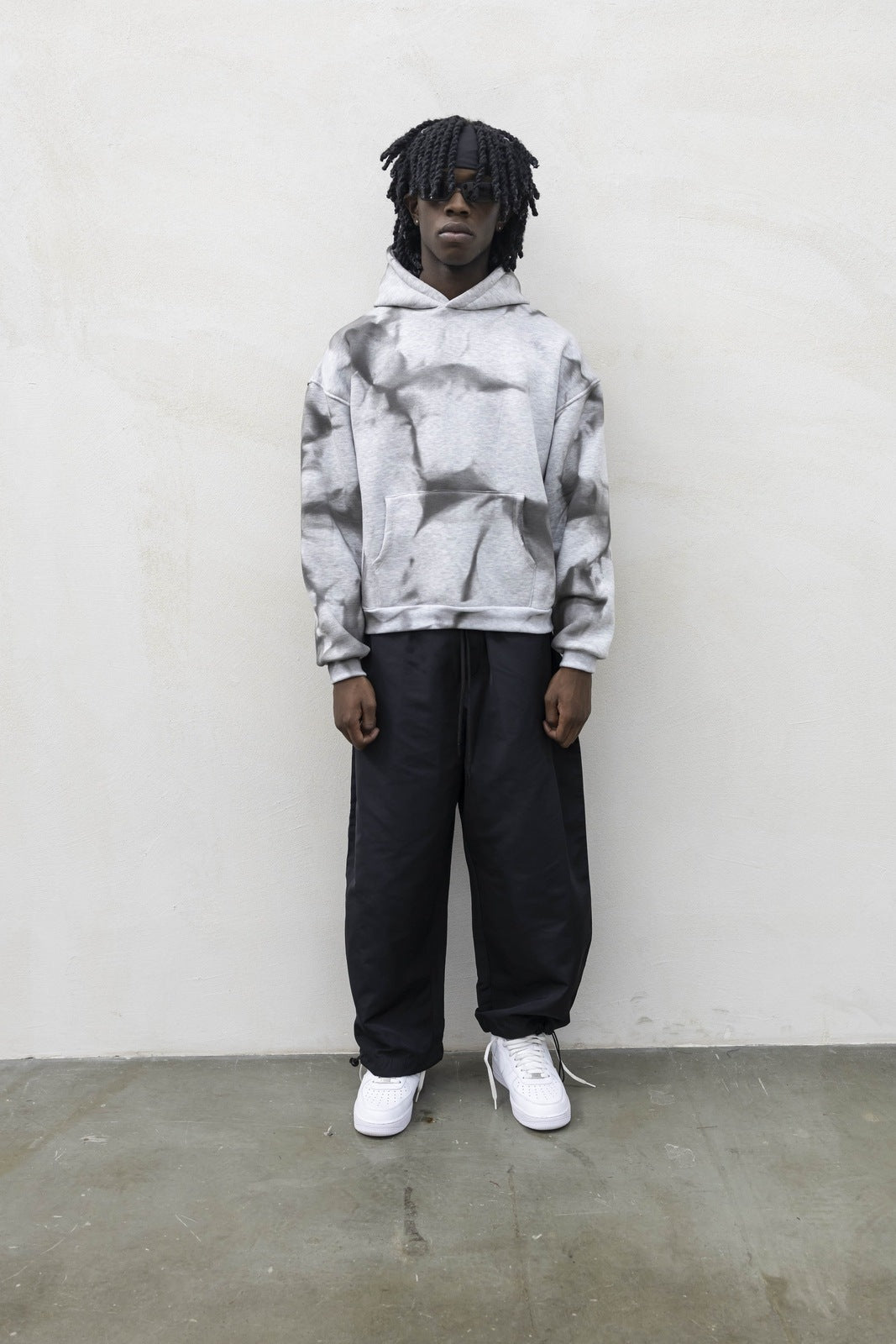 Felpa boxy abstract grigia