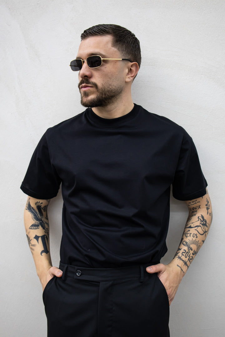 T shirt filo di scozia Tokyo black