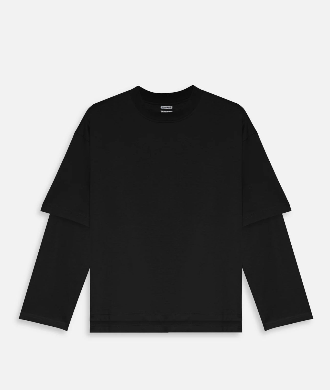 T-shirt long sleeve double black minimal