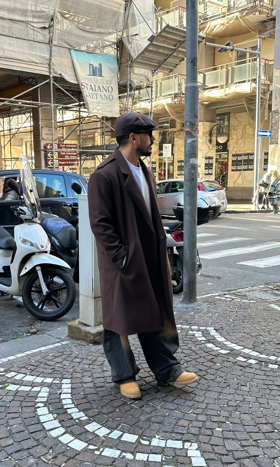 Cappotto epaulet brown