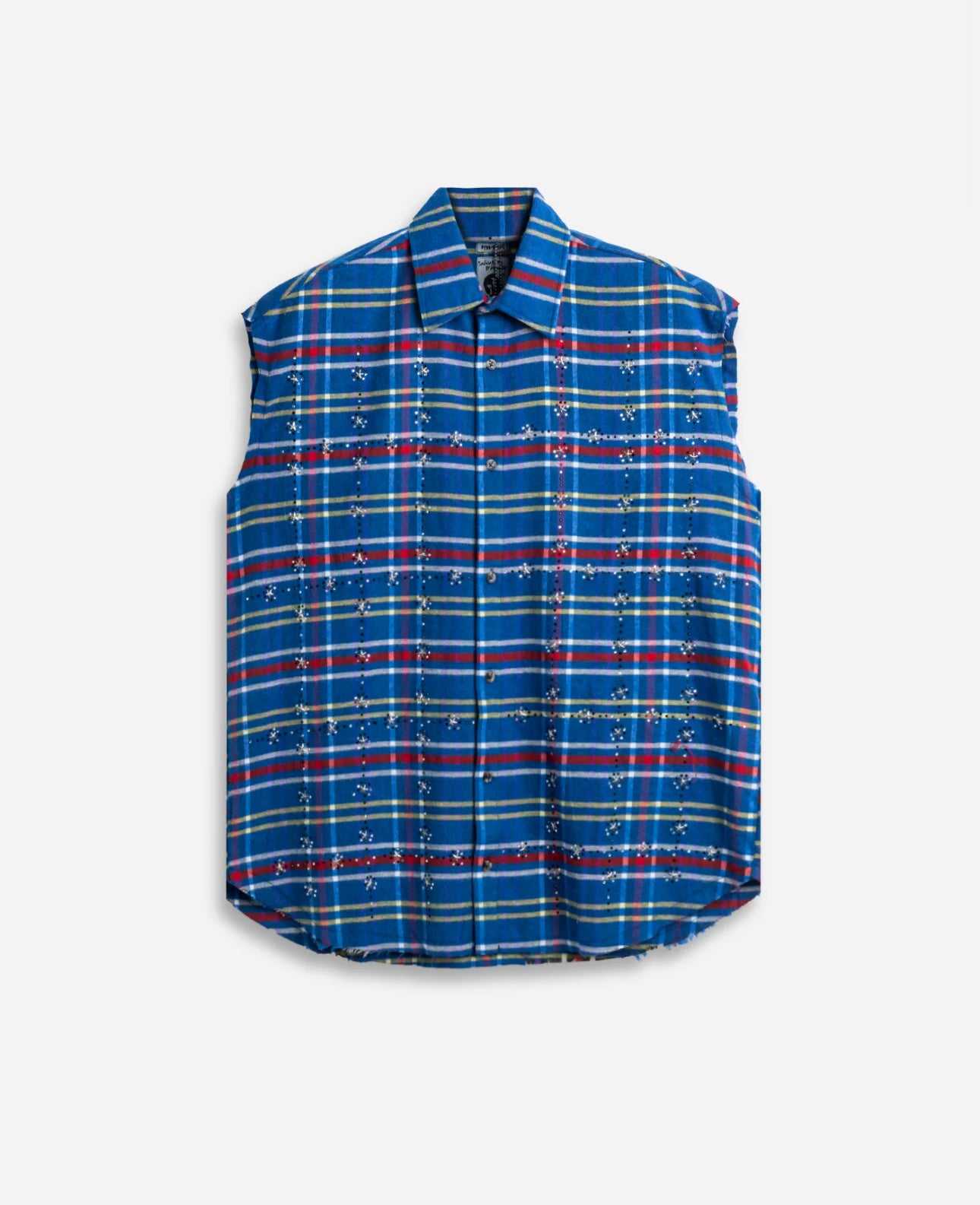 Camicia smanicata biamond blue minimal