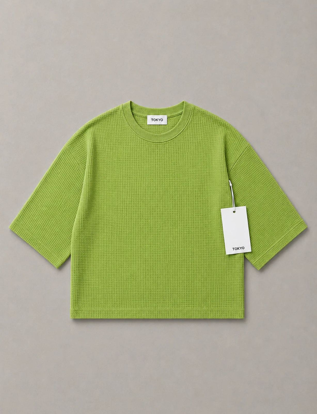 Tee Crop waffle green Tokyo couture
