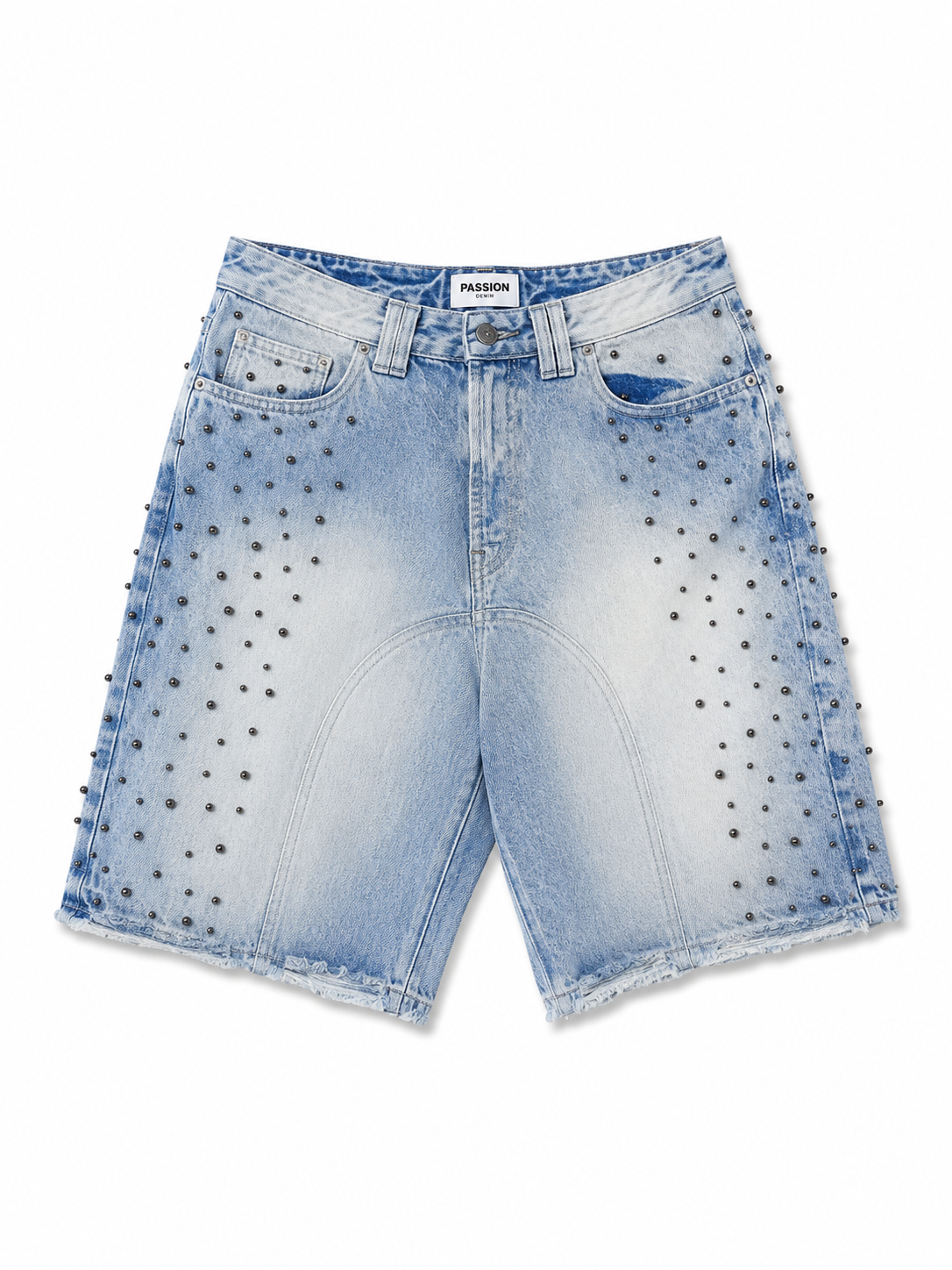 Denim jorts light blue borchie Passion