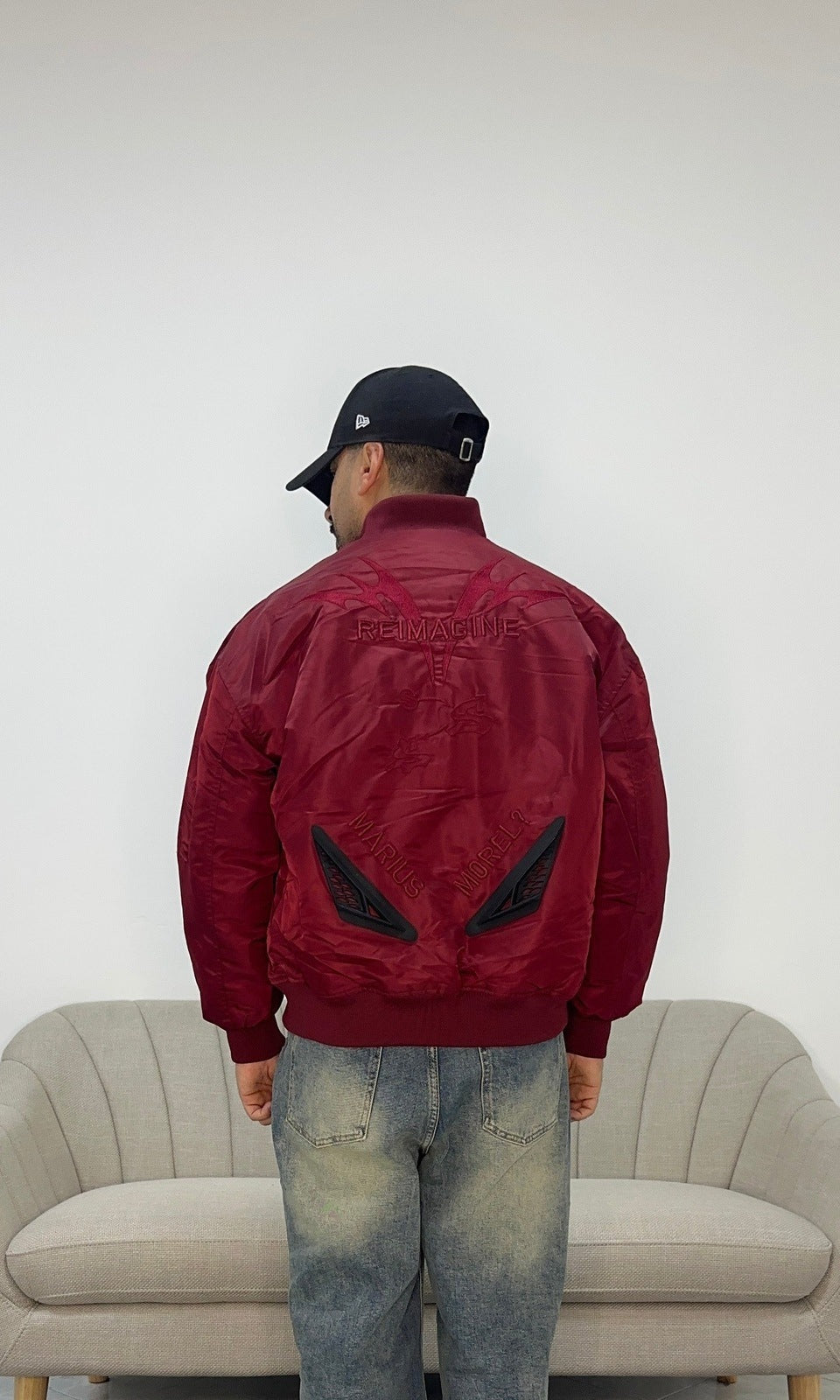 Tech Nylon Bomber bordeaux