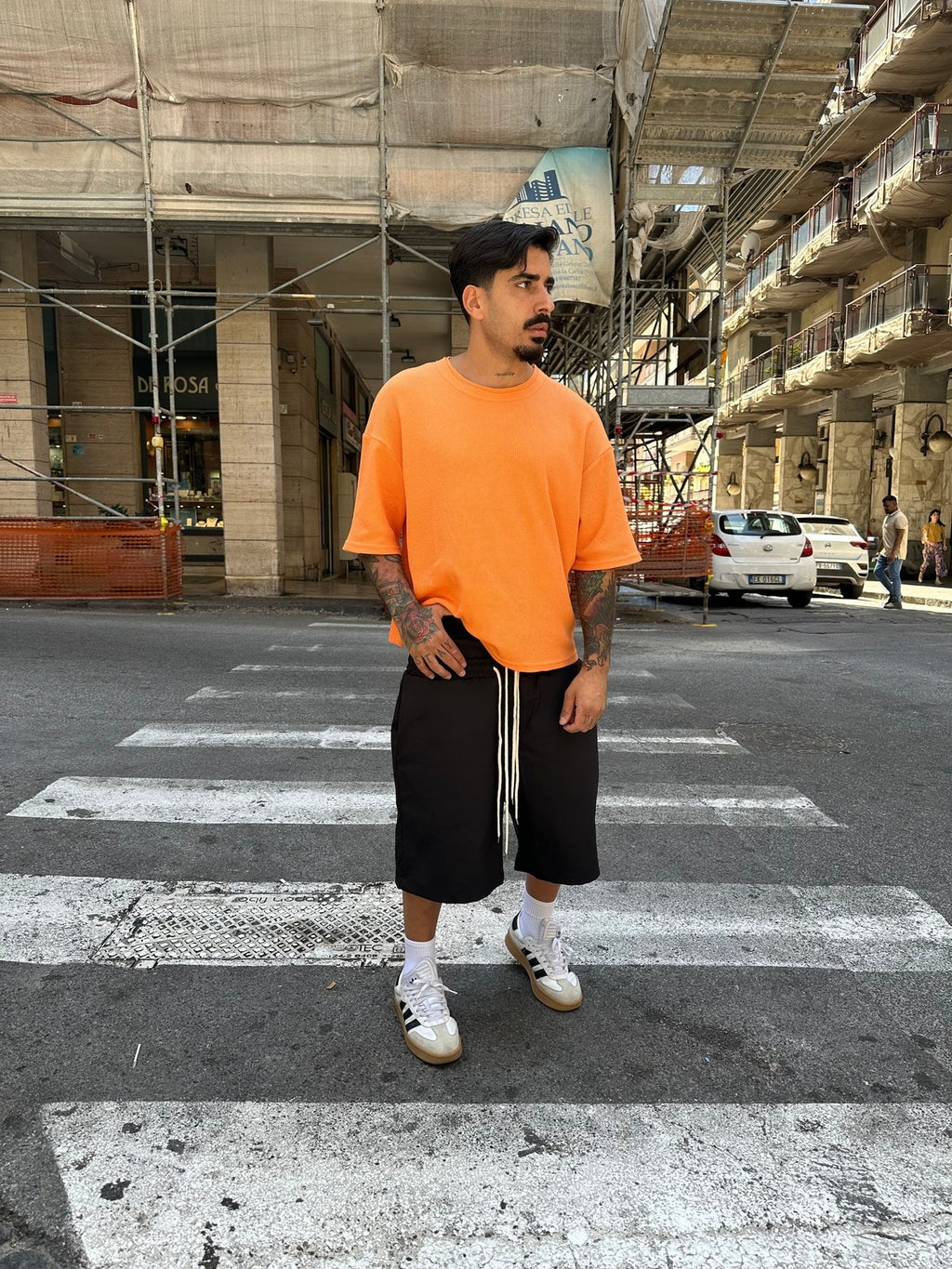 Tee Crop waffle orange Tokyo couture