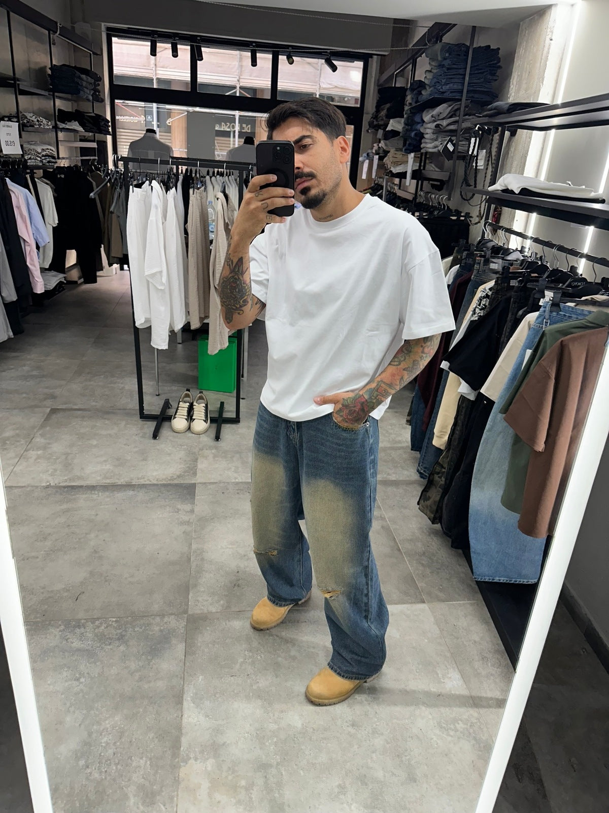 Denim baggy blue row