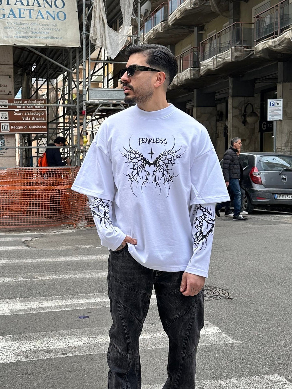 Long sleeve fearless white