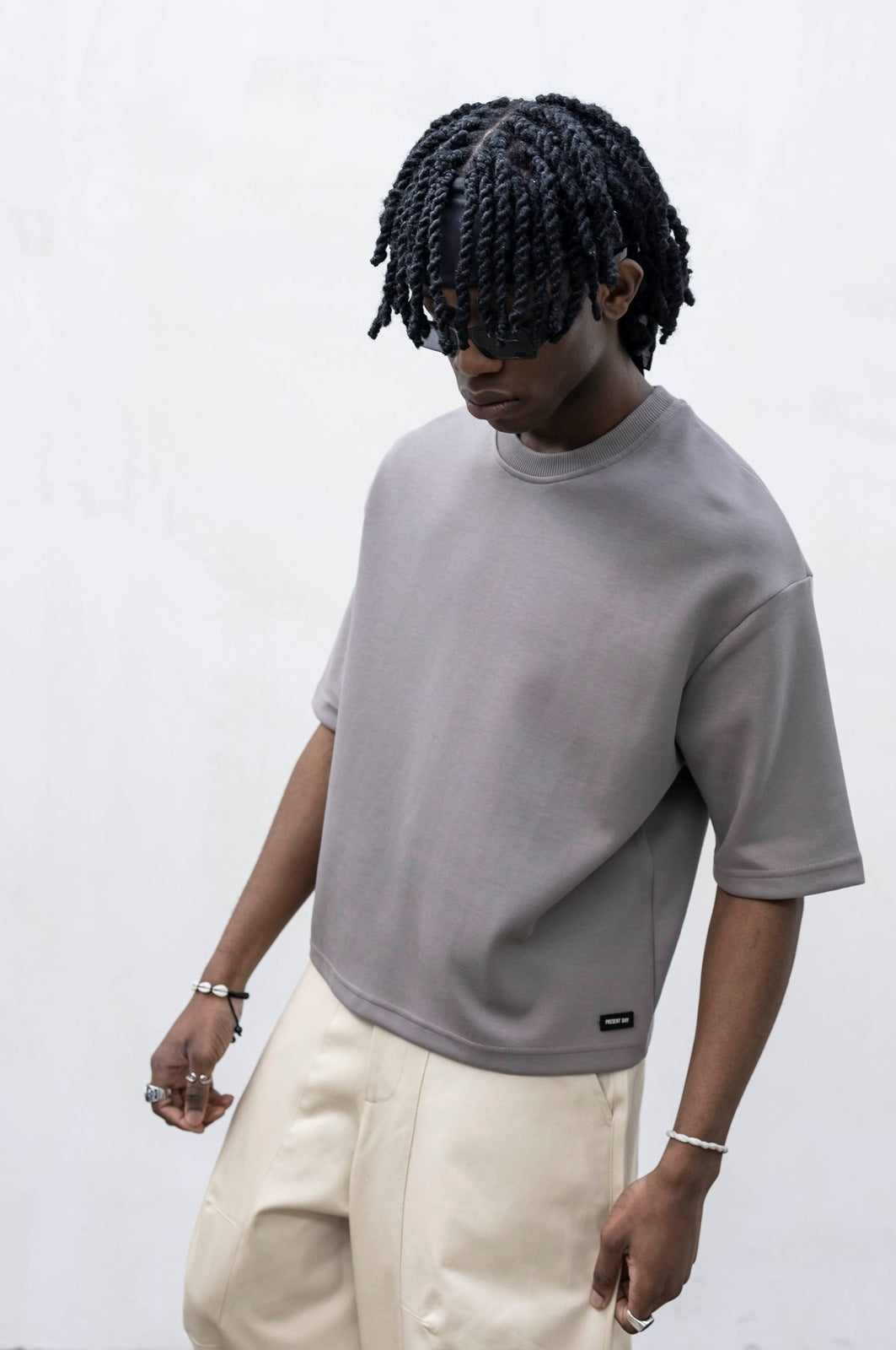 T shirt crop perfect sabbia present day