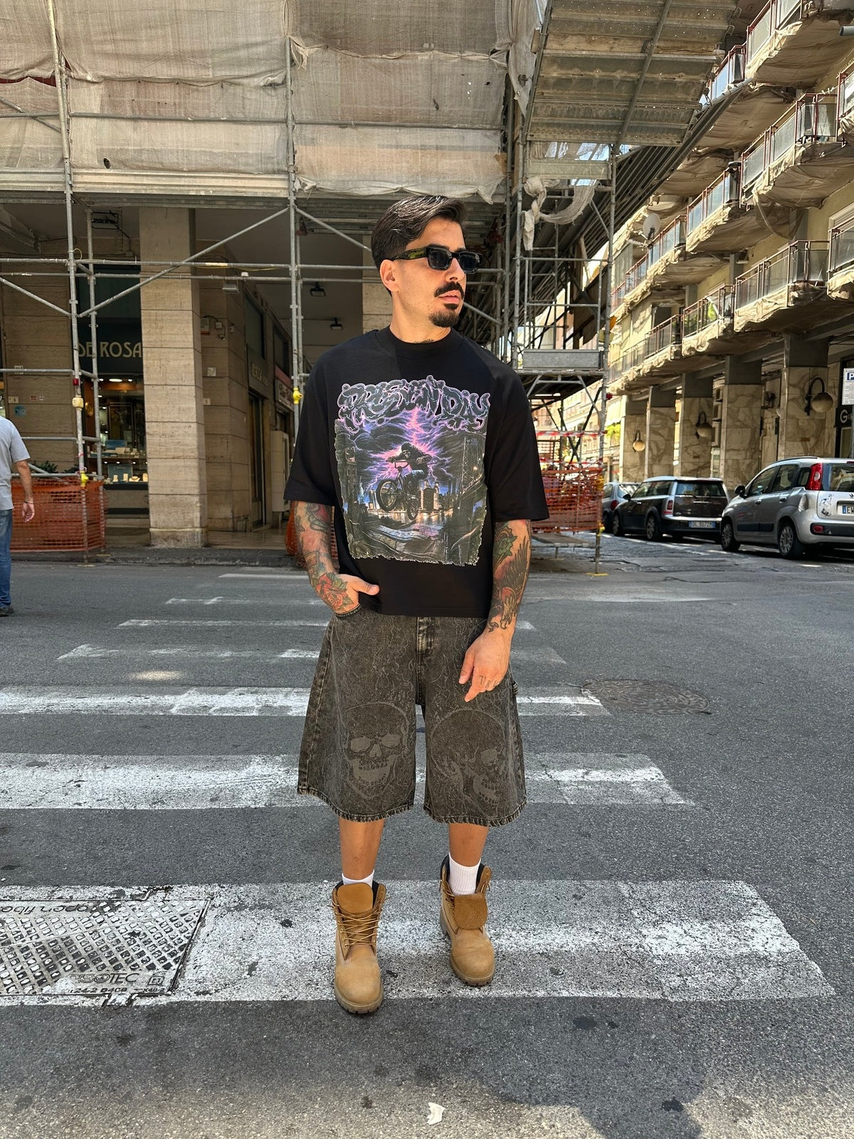 T-shirt crop bike black Present day