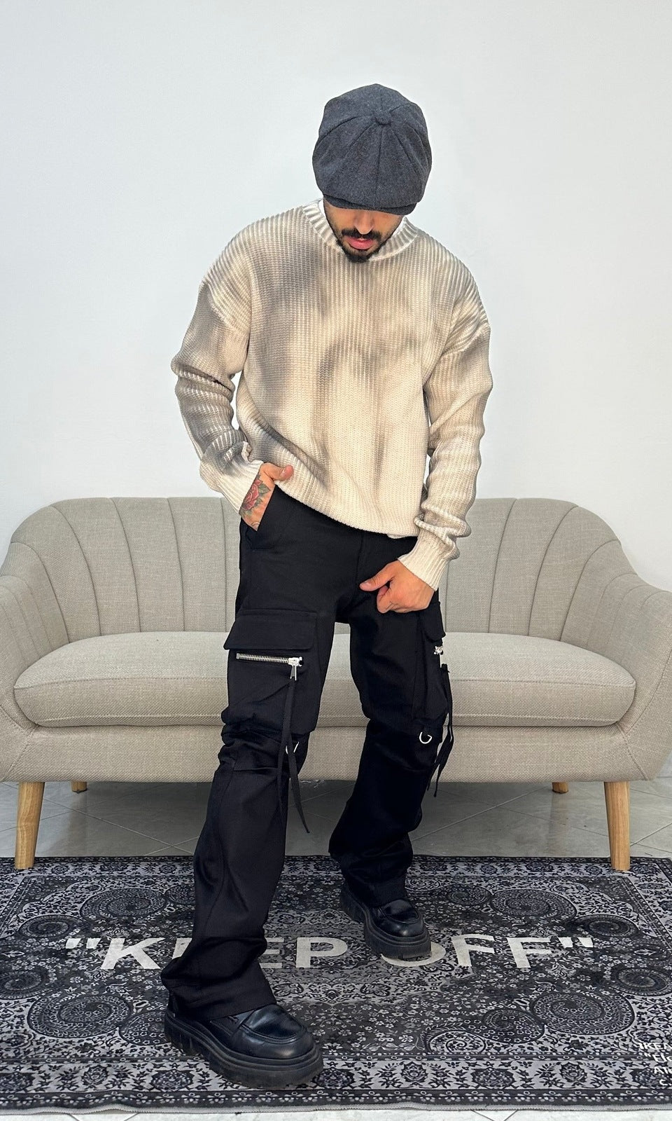 Denim flare pocket t.black