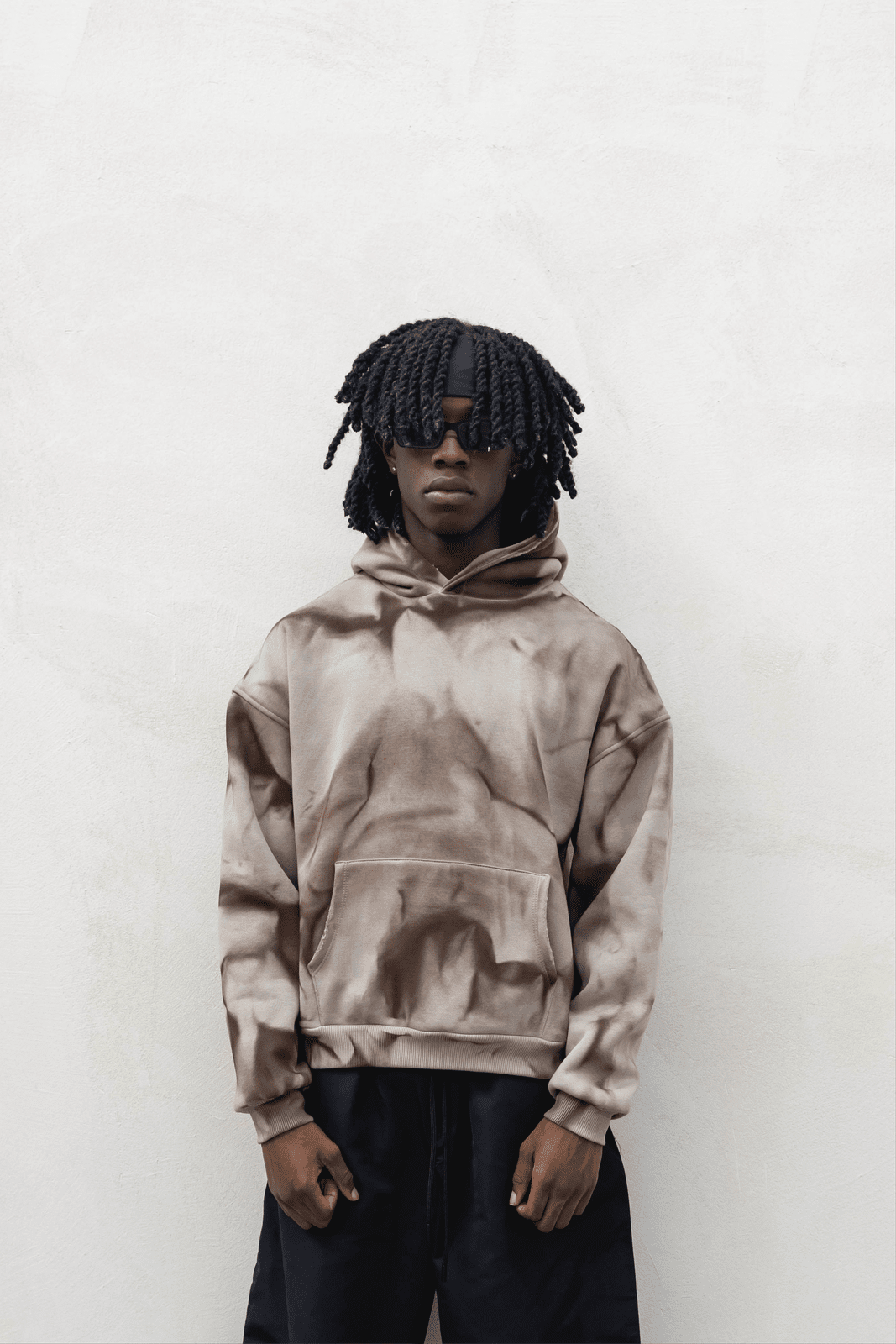 Felpa boxy abastract sabbia