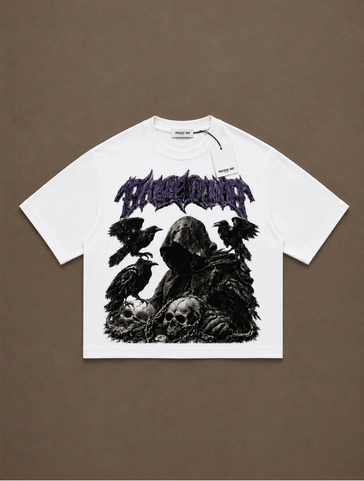 T-shirt Crop scared white Present day
