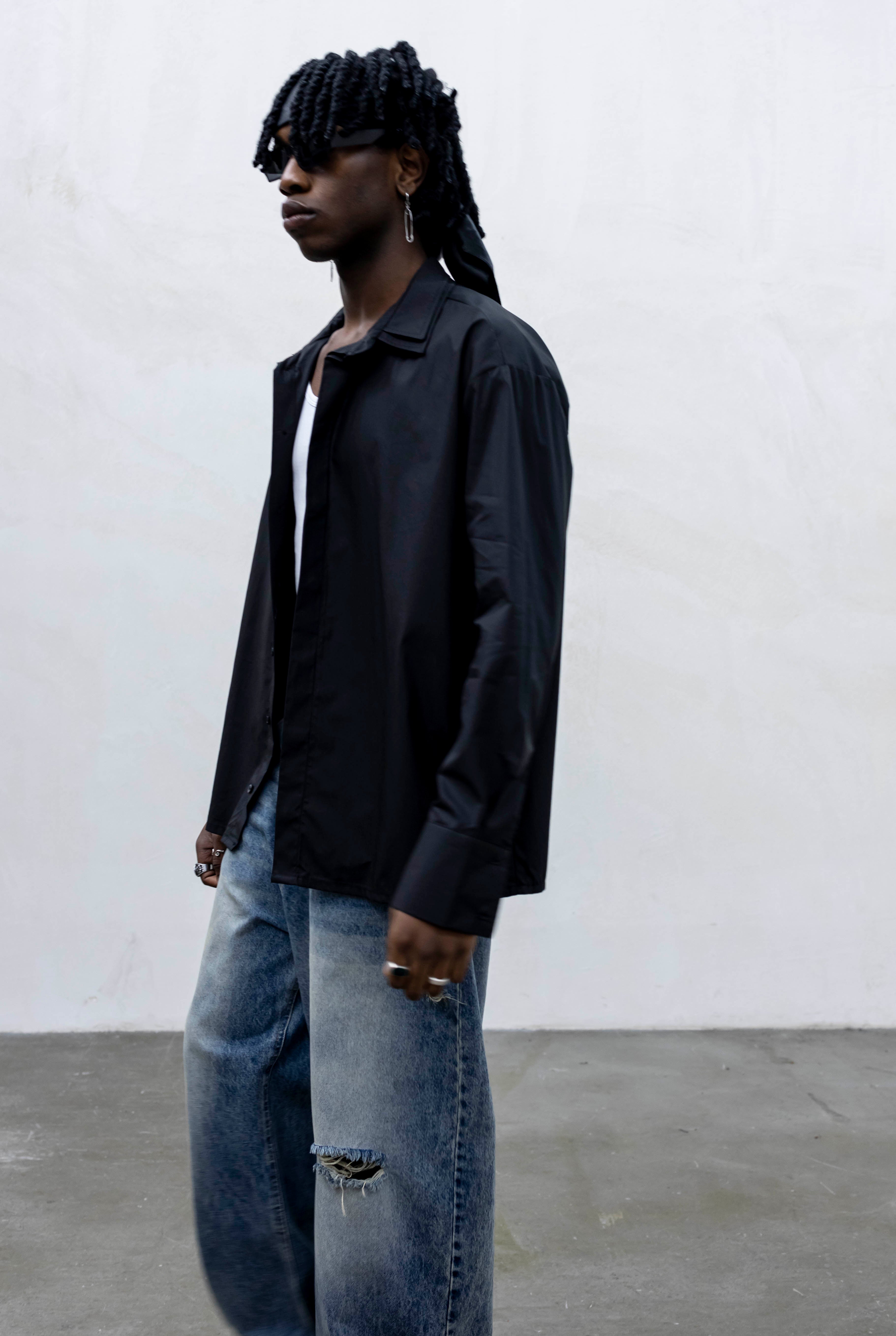 Camicia double neck black Tokyo