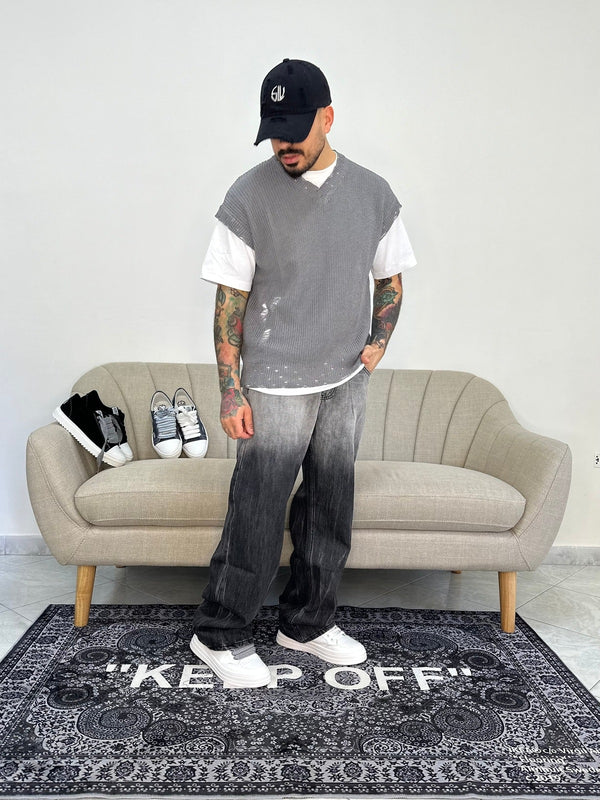 Denim baggy double grey