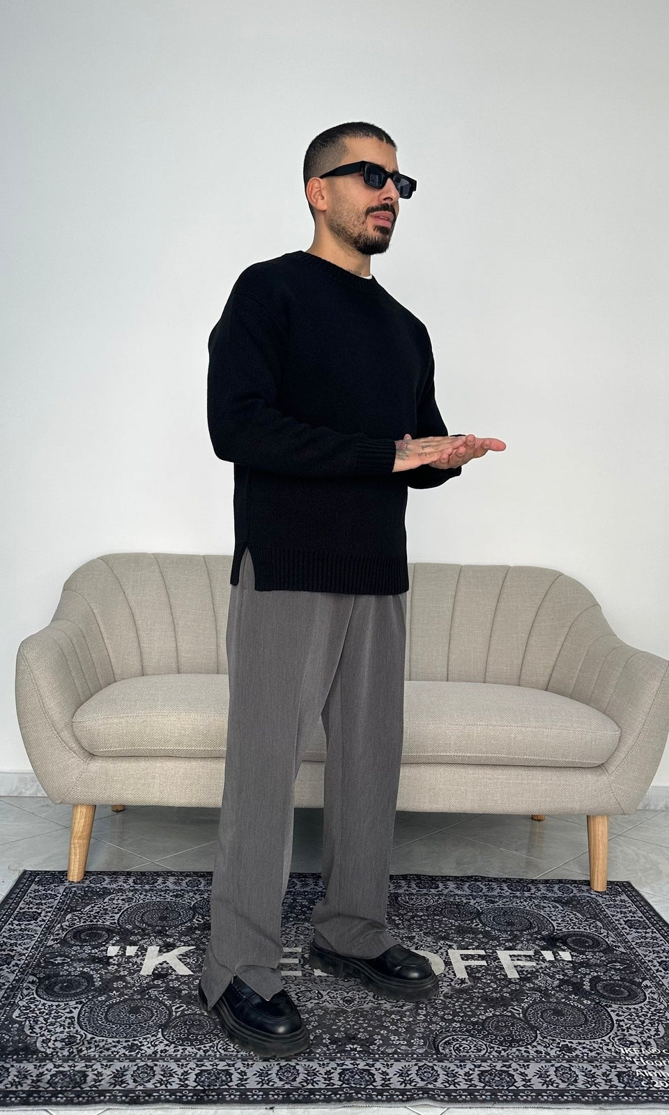 Maglione spacco black