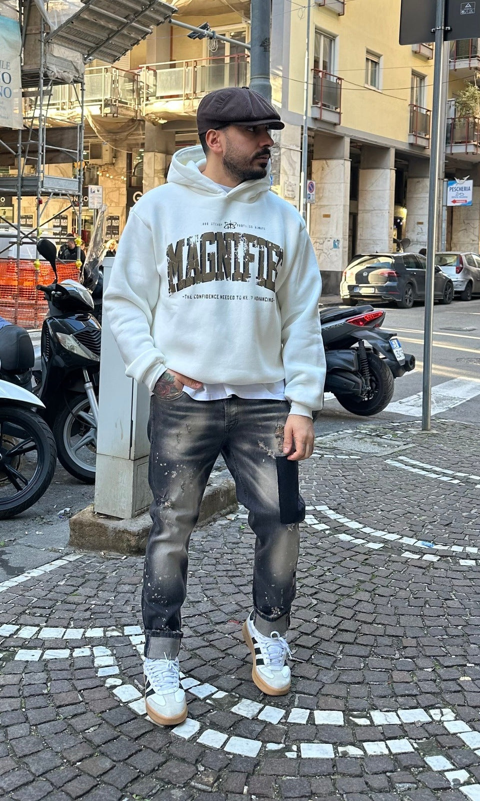 Denim carrot fit grey sand