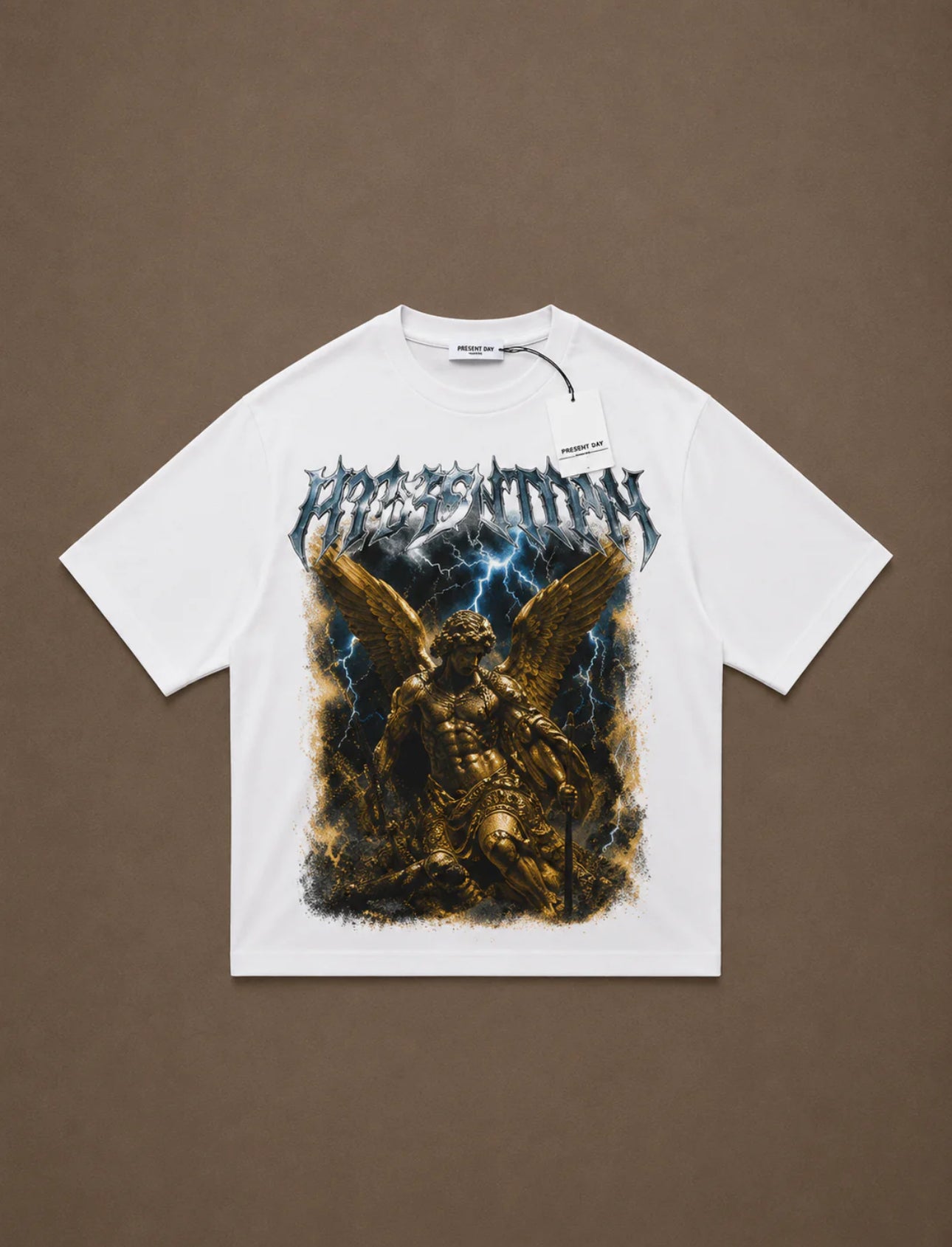 T-shirt compact print white Present day