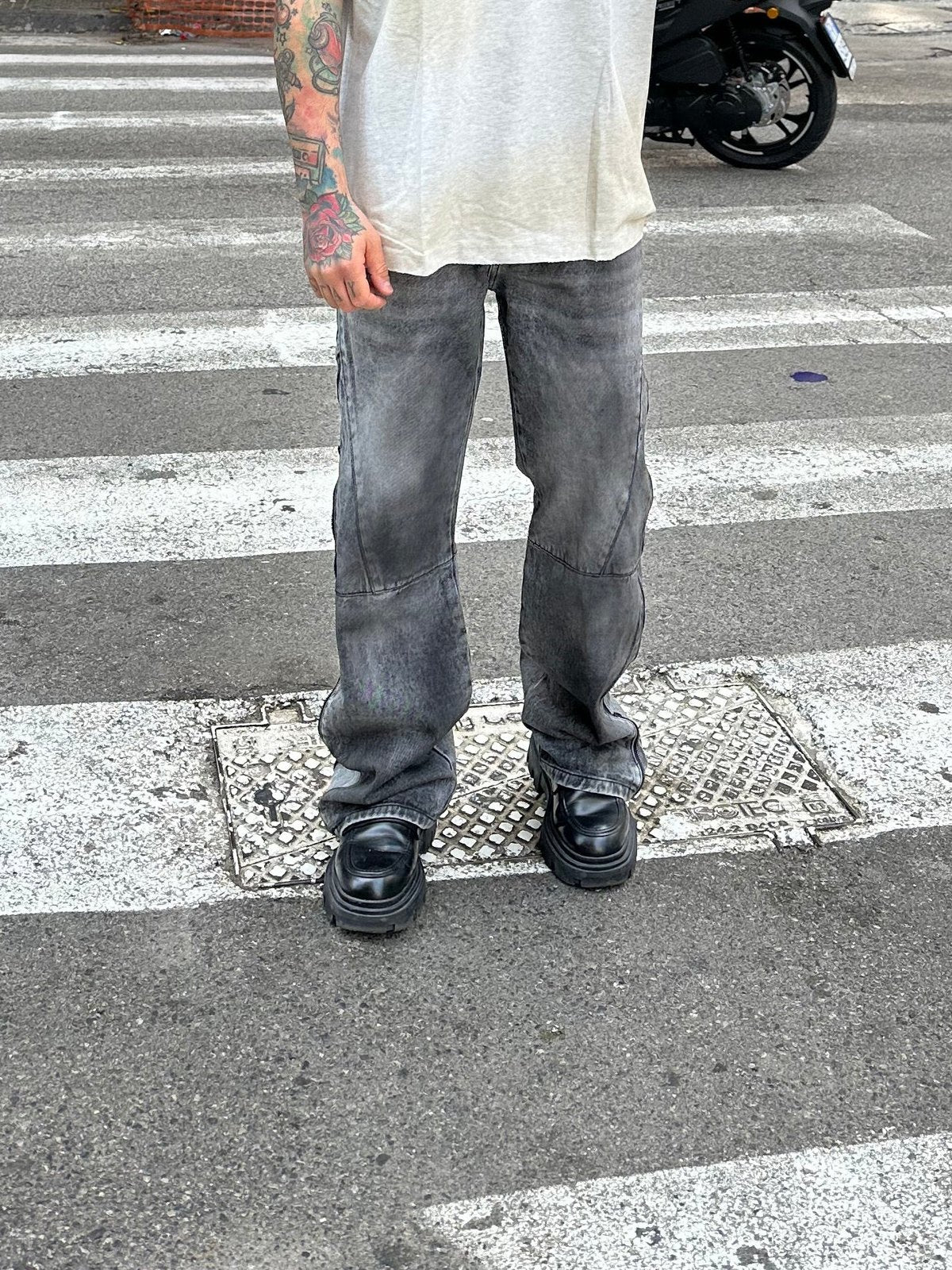 Denim Flare full zip grey