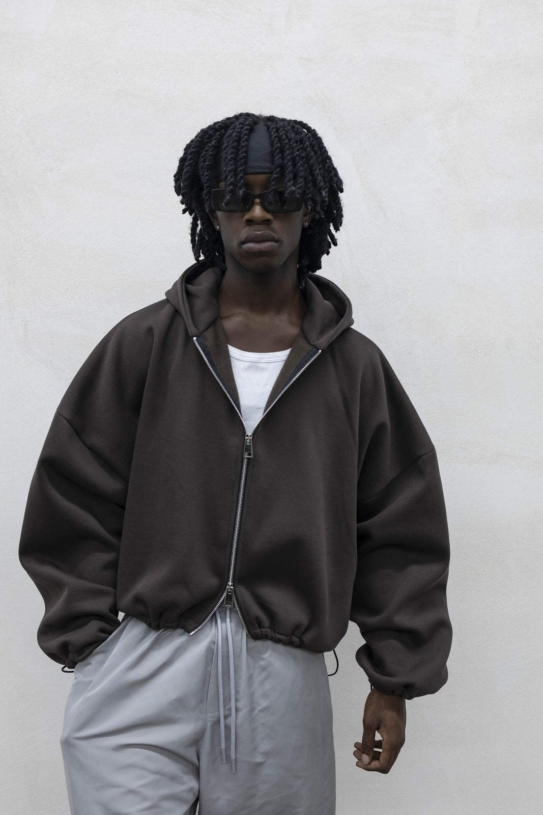 Felpa japan zip present day brown