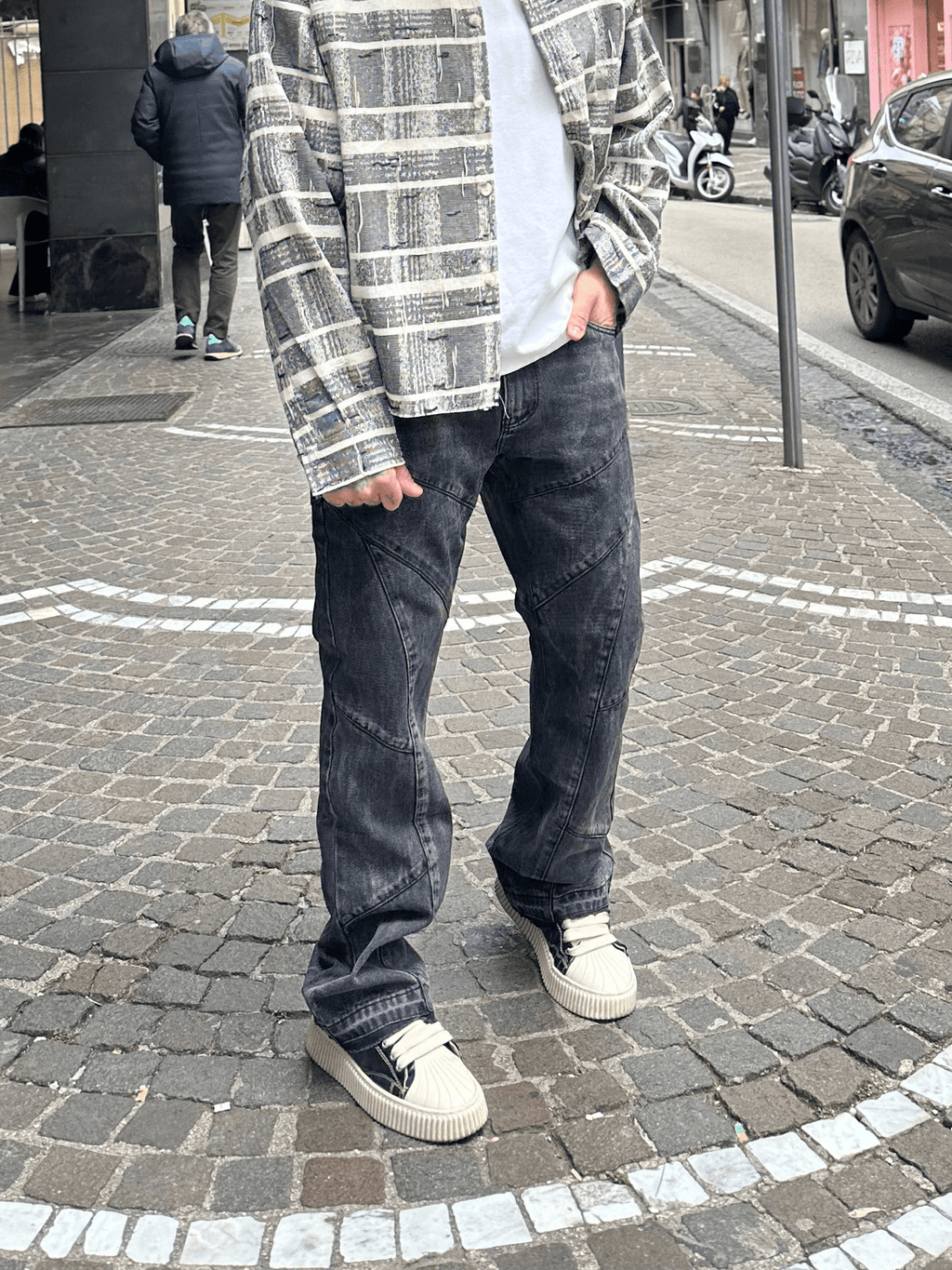 Denim flare insert black