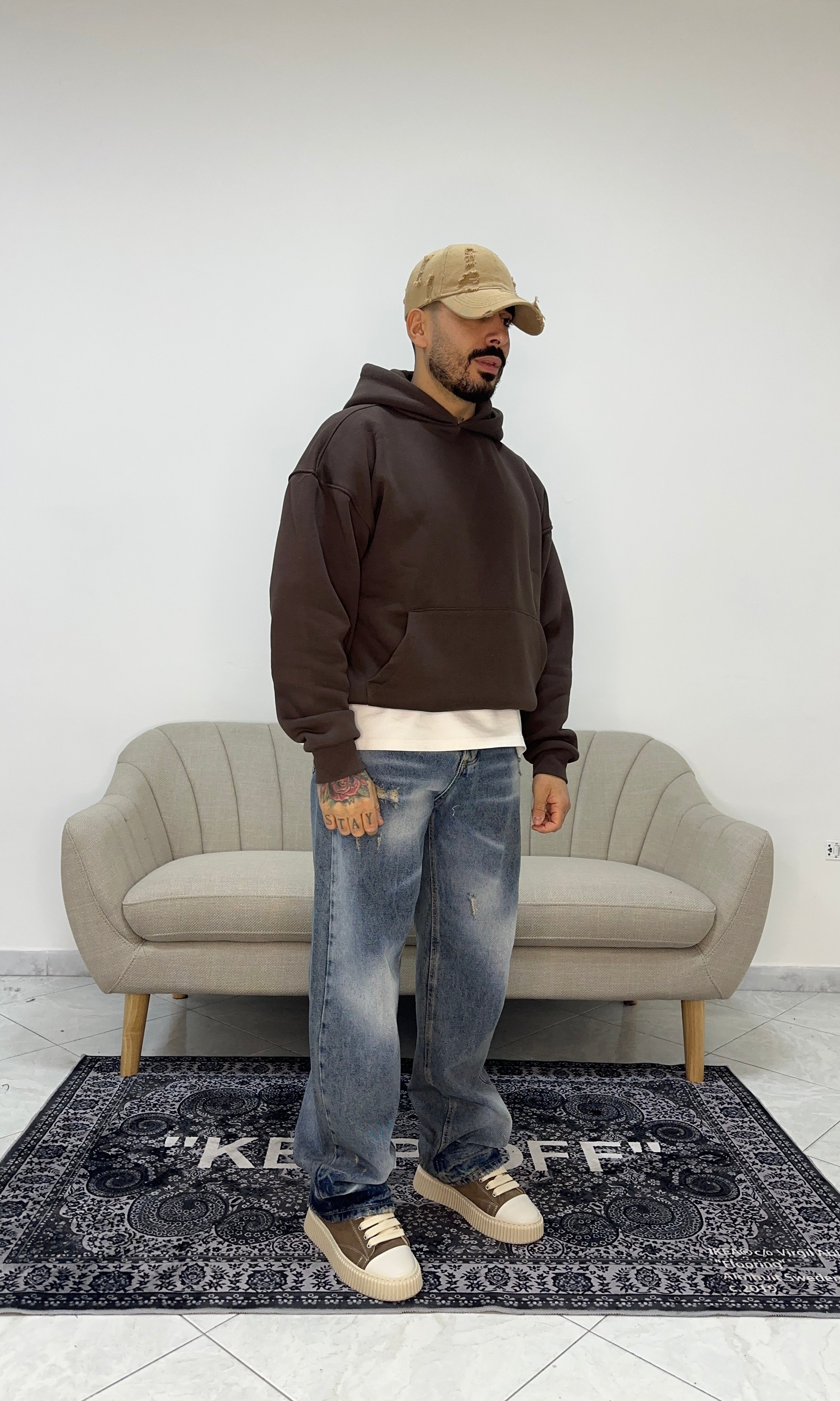 Denim baggy light blue sand