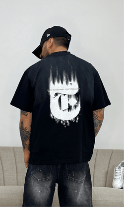 T-shirt smoke black wash