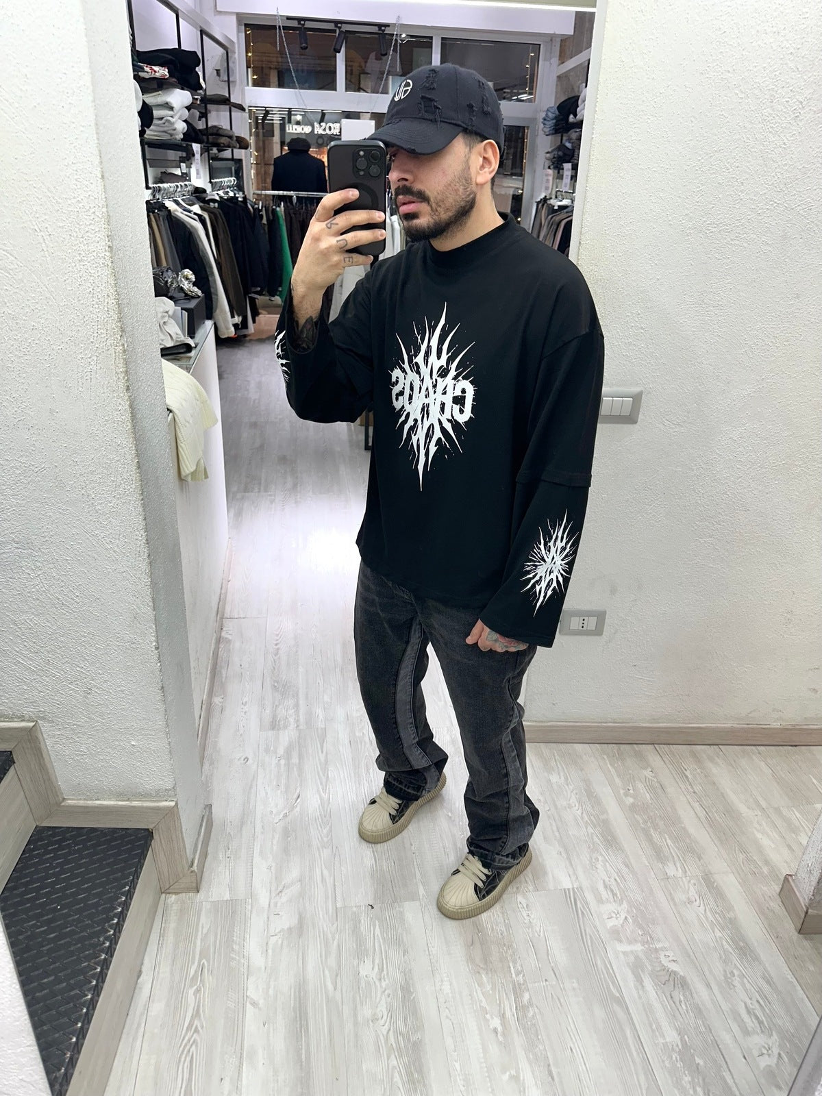 Denim flare double grey