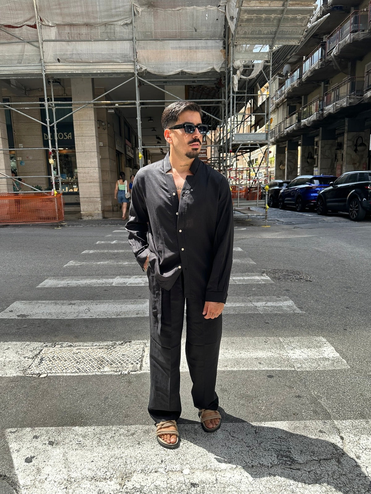 Coordinato Lino Santorini black