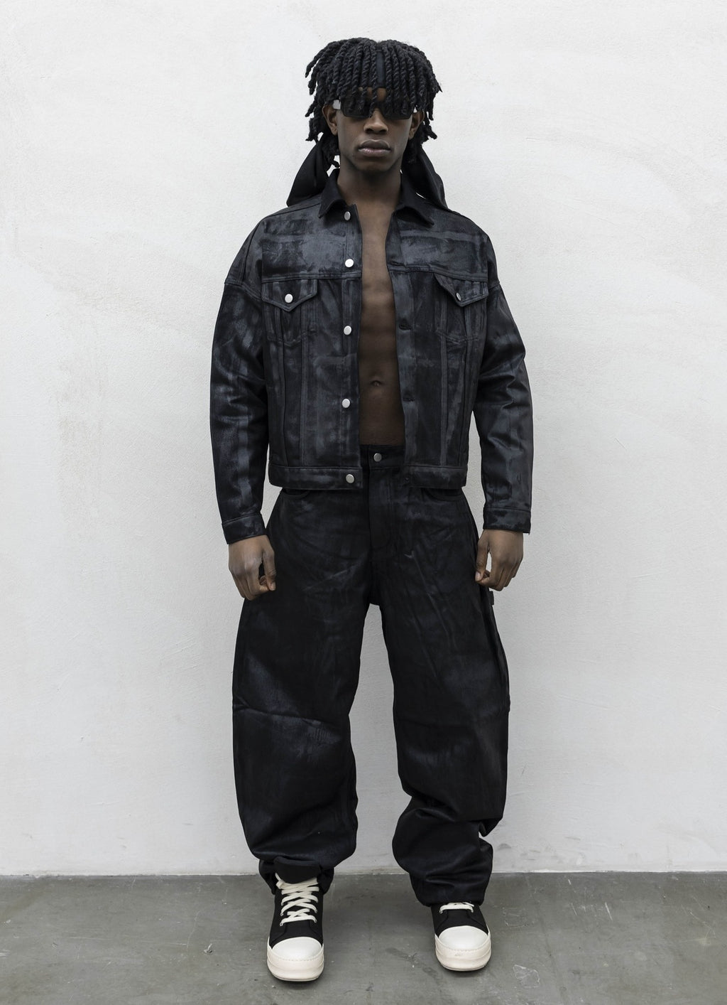 Coordinato denim spalmato present day