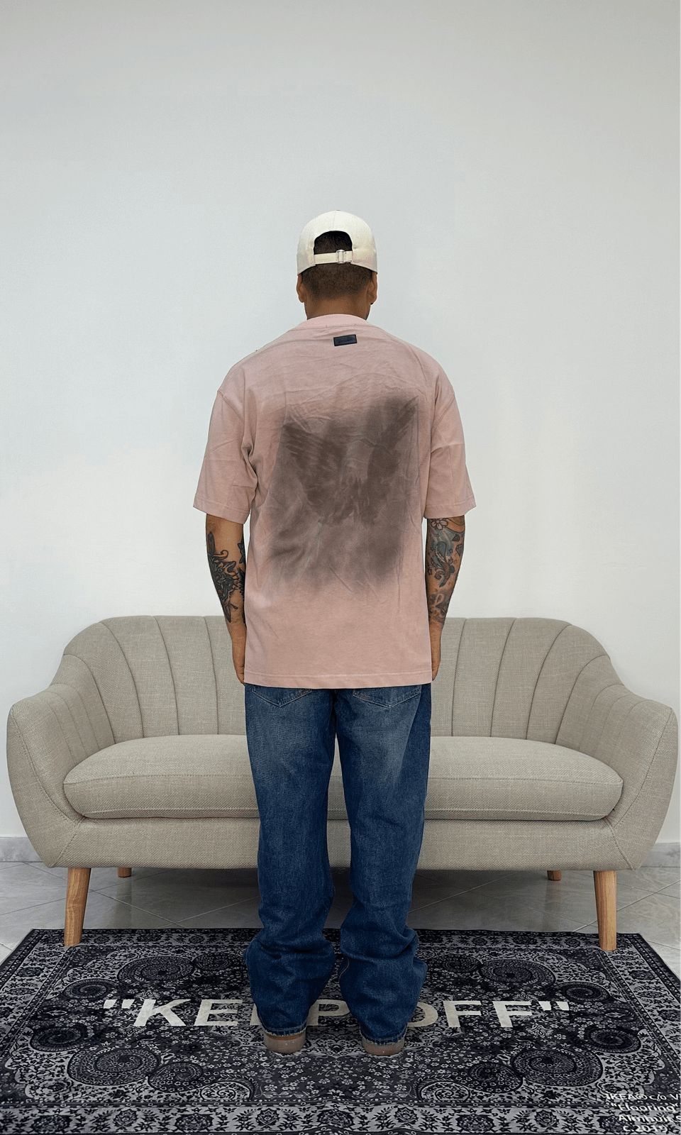 T shirt asense wash old pink