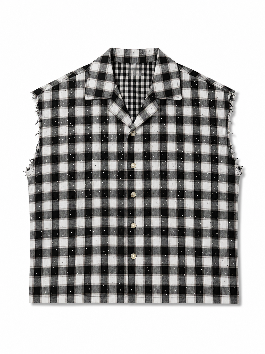 Camicia smanicata strass black