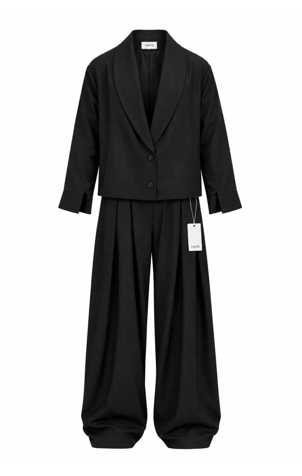 Abito sciallato black Tokyo couture