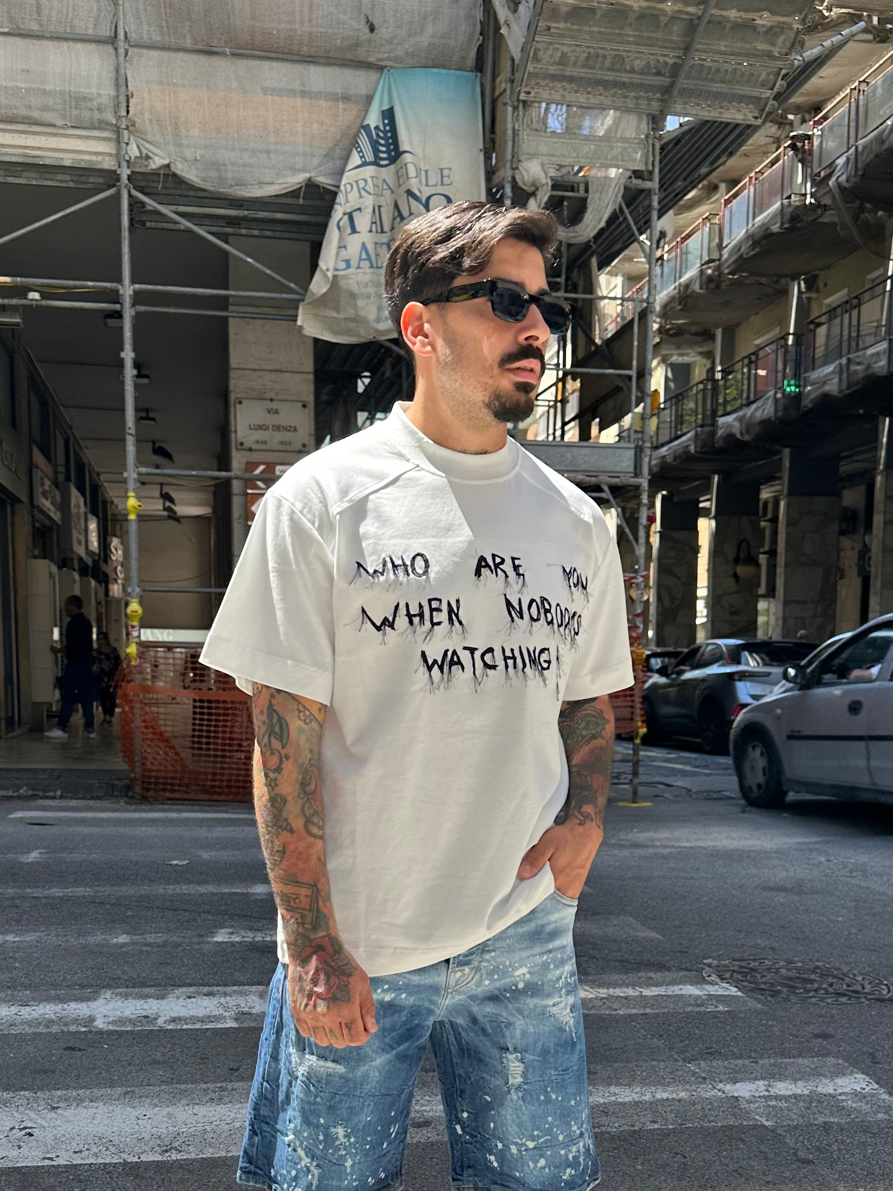 T-shirt Watch ricamo white
