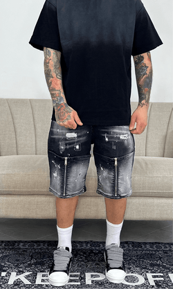 Shorts double zip black
