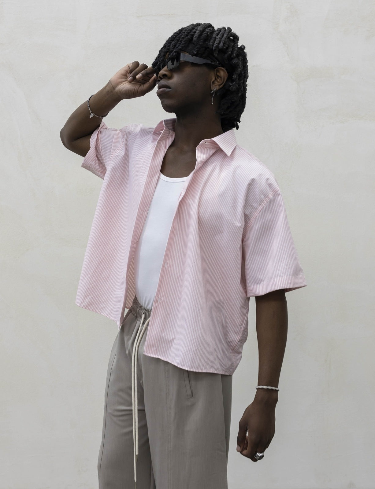 Camicia crop sartoriale pink tokyo