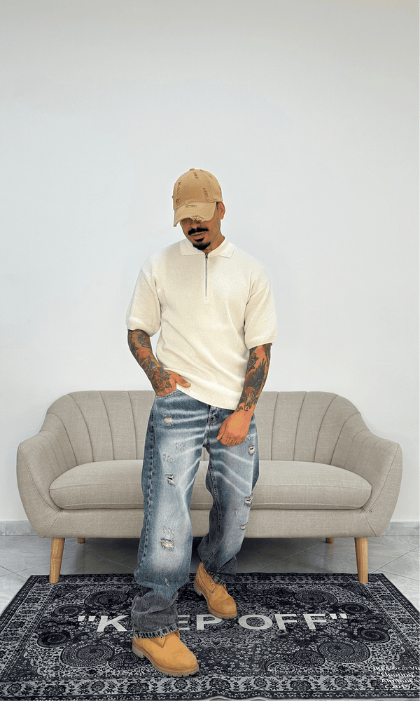 Polo wool zip panna