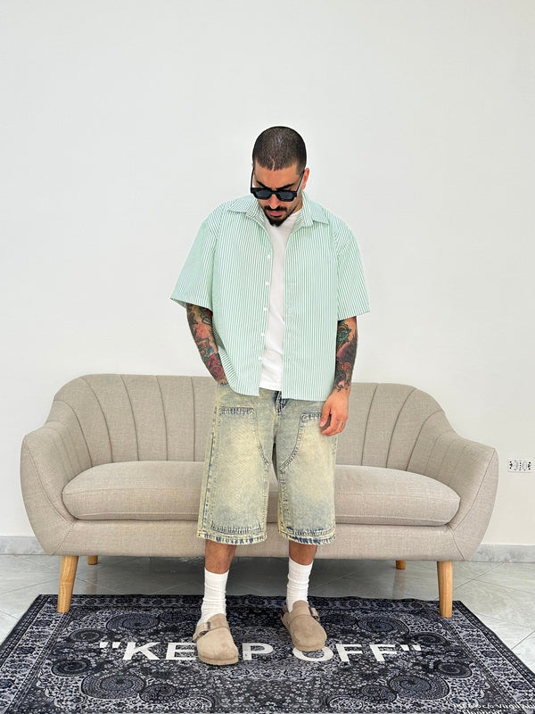 Camicia half sleeve green