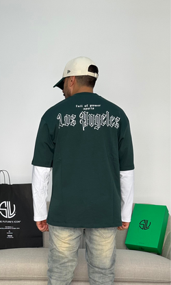 T-shirt longe Los Angles green